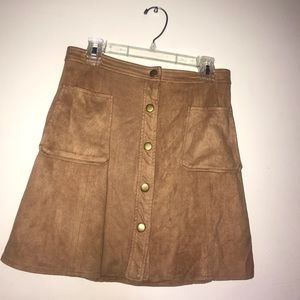 Suede Button Up Skirt (size S)